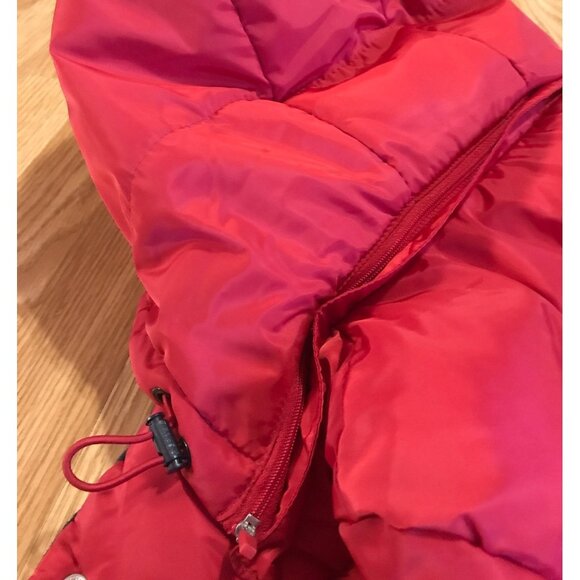 Tommy Hilfiger Womens Red Puffer Jacket Removable Hood XS 100% Polyester NEW - Picture 10 of 16